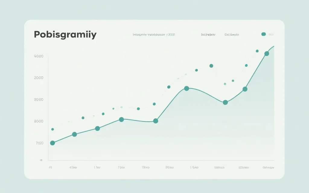 概率曲线与样本点的简洁插画风信息图，表达波动与长期趋势